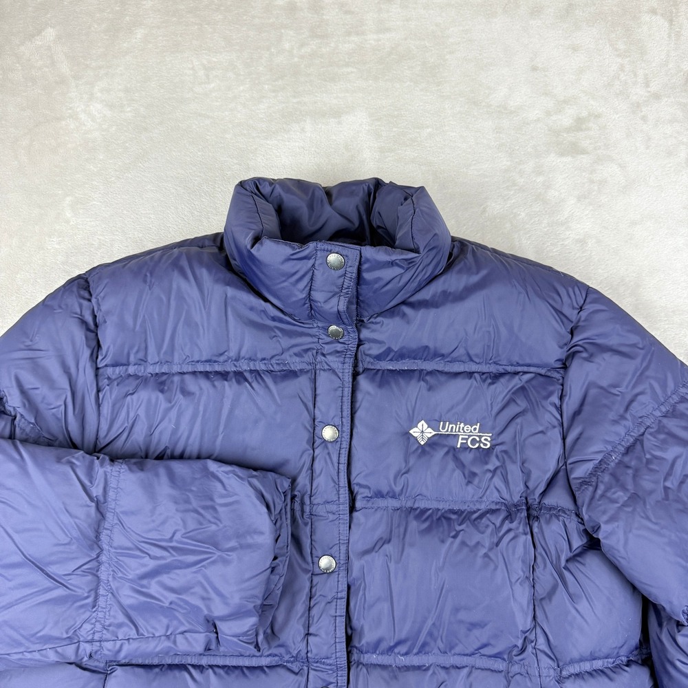Lands End Jacket Women XL(18-20) Navy Blue Puffer Down Insulated Lightweight EUC